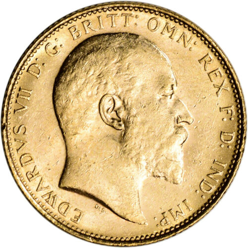 Australia Gold Melbourne M Sovereign .2354 oz - Edward VII XF-AU Random Date