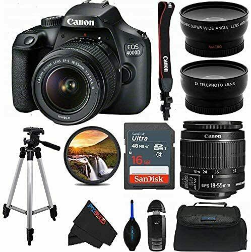 Canon EOS 2000D (Rebel T7) DSLR Camera with 18-55mm f/3.5-5.6 Zoom Lens, 64GB Me
