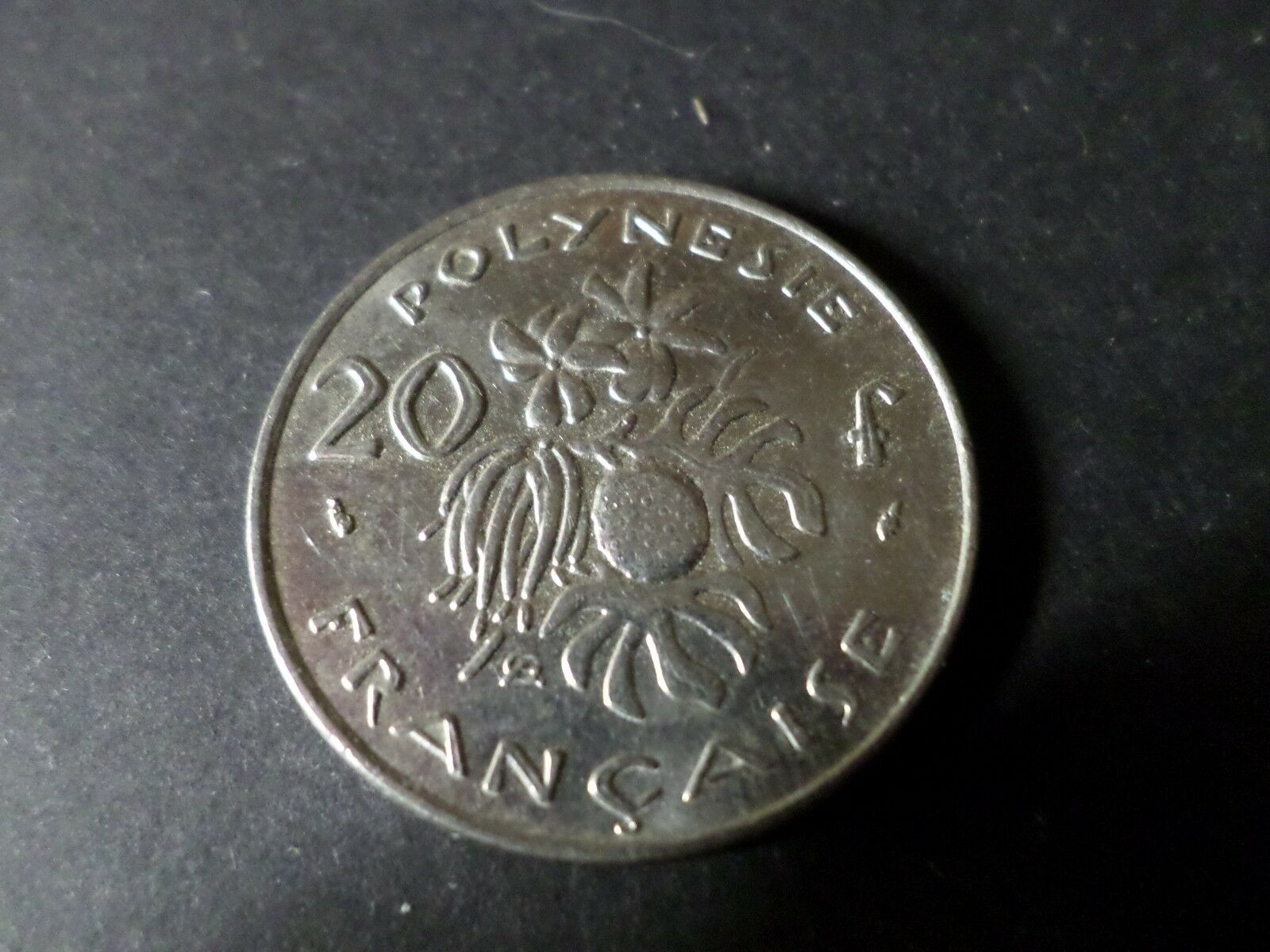 Polynesia Coin 20 Francs 1979, Very Good, VF Corner