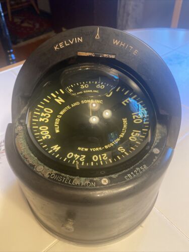 Vintage Kelvin White Wilfrid O. White Compass, 6” Boat Compass Cb12258 Nautical