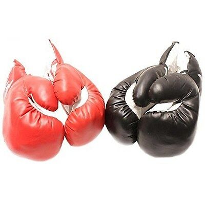 2 Pairs Kids 6 Oz Boxing Gloves Youth Practice Training Faux Leather Red Black
