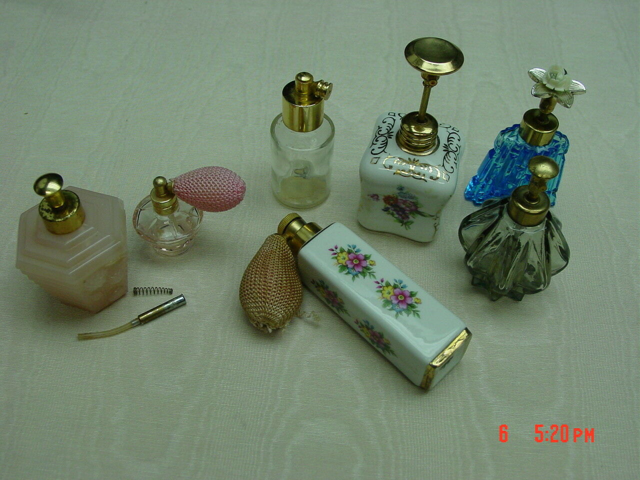 Collectible Vintage Lot Of Perfume Atomizers Parts Only Assortment See Pics