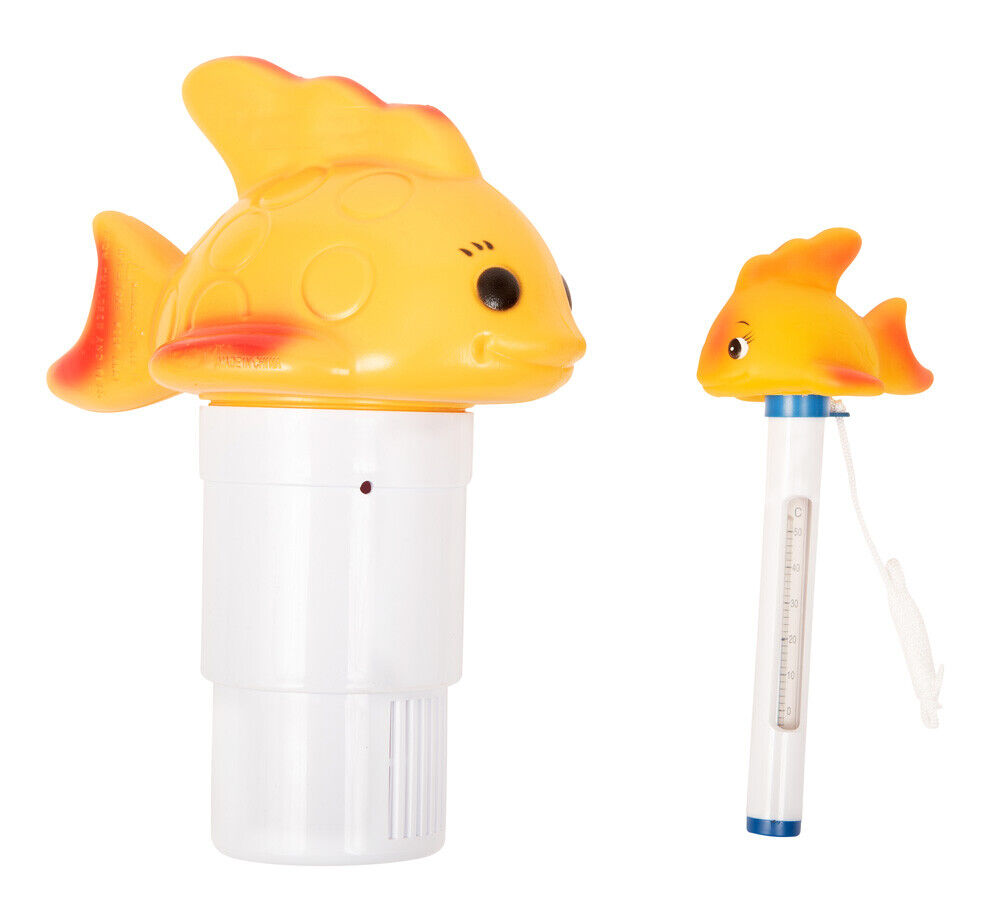 Gold Fish Floating Thermometer And Chlorinator Set For Swimming Pools