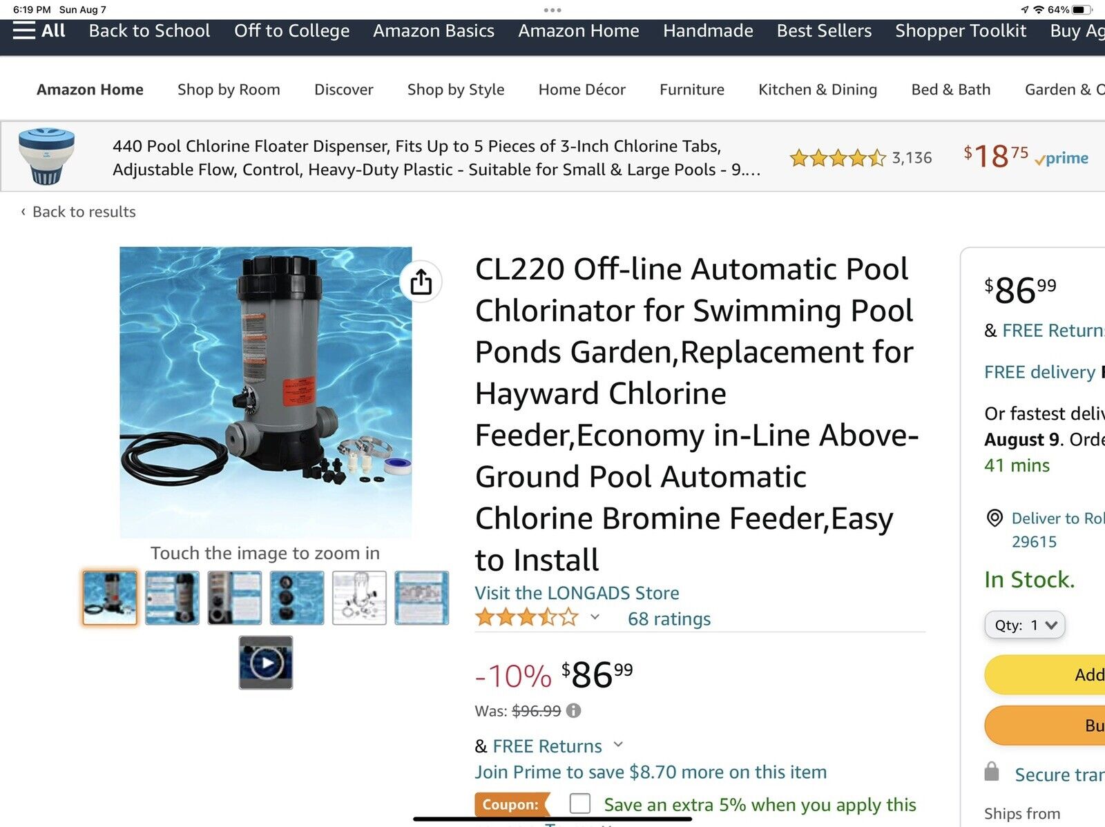 Off-line Automatic Chlorinator Feeder. Only Items In Pics. Available