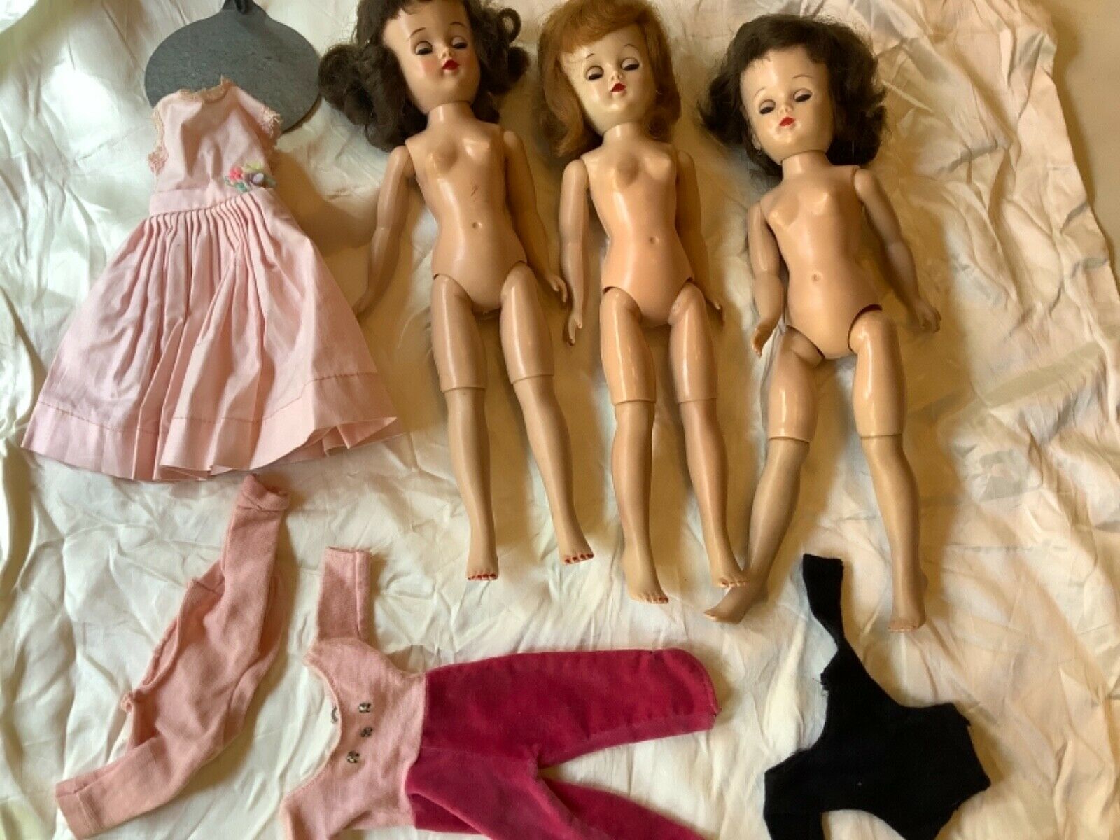 Vintage 3 Jill Dolls Tagged Clothes Stand Lot