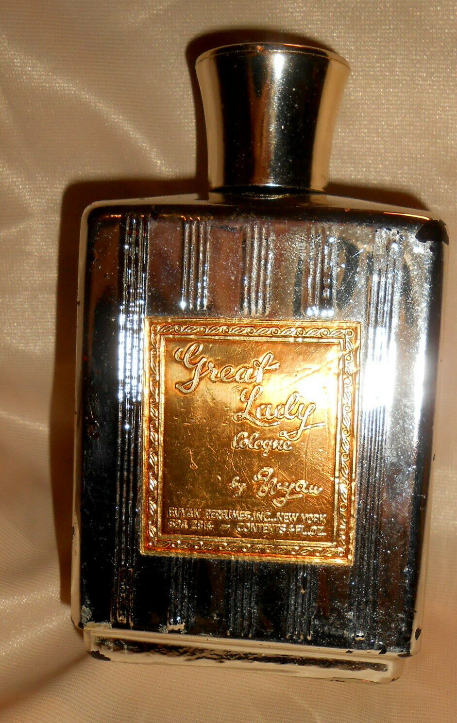 Vintage Great Lady Cologne By Evyan 4oz Bottle  Mirror-like Surface Almost Full