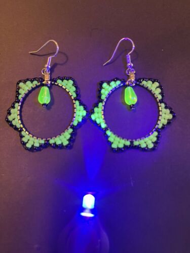 Earrings Made With Uranium Czech Glass Beads