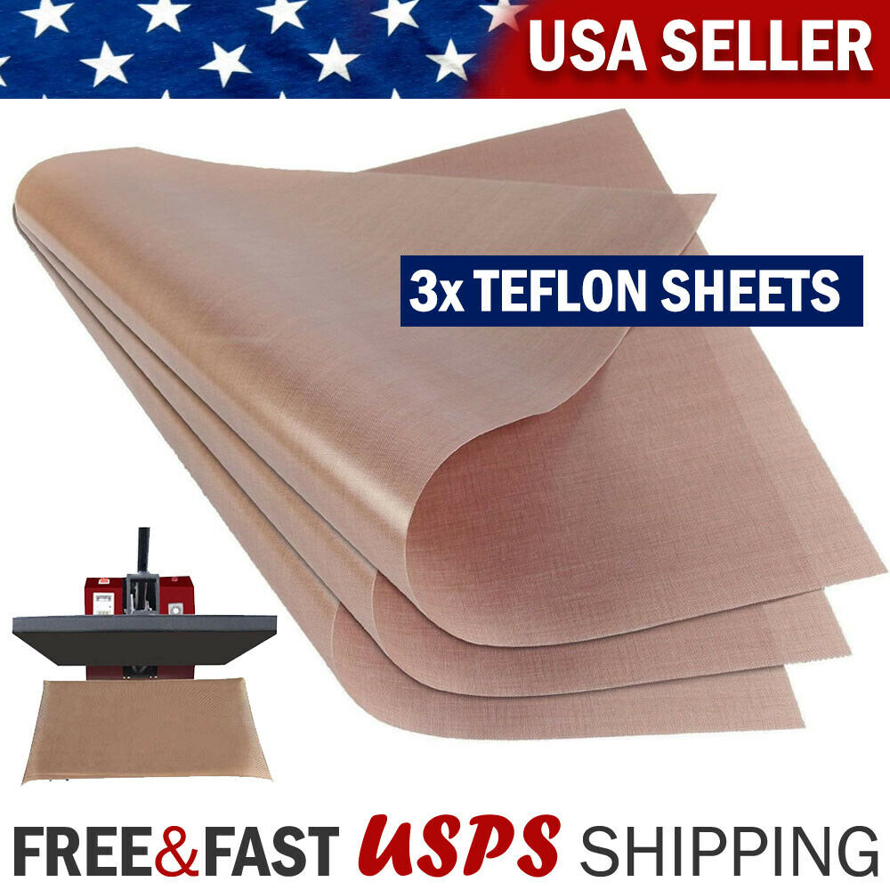 3x Ptfe Teflon Transfer Sheets For Heat Press Non Stick Reusable Diy Craft Paper