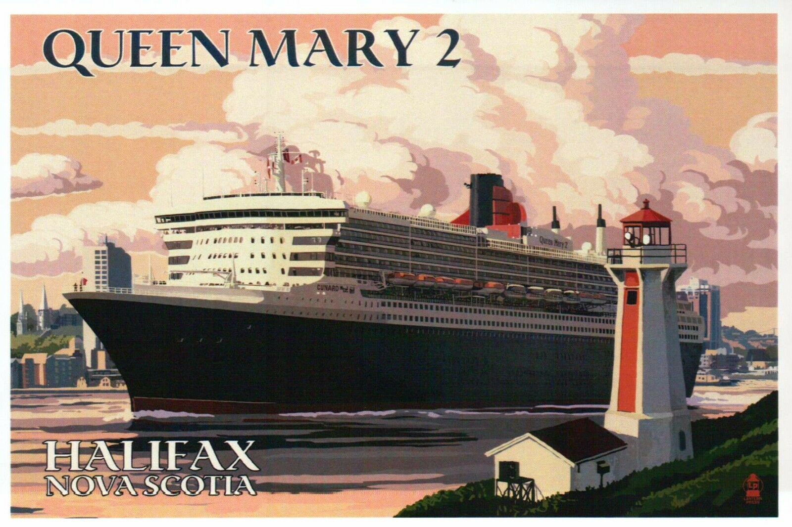 Queen Mary 2 Cruise Ship Halifax Nova Scotia Canada Lighthouse - Modern Postcard