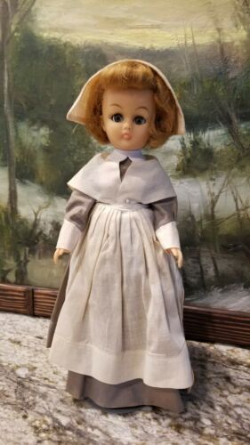 Vintage Rare 1960s 10.5" Vogue Jill Doll #300 History Land Colonial Days W/stand