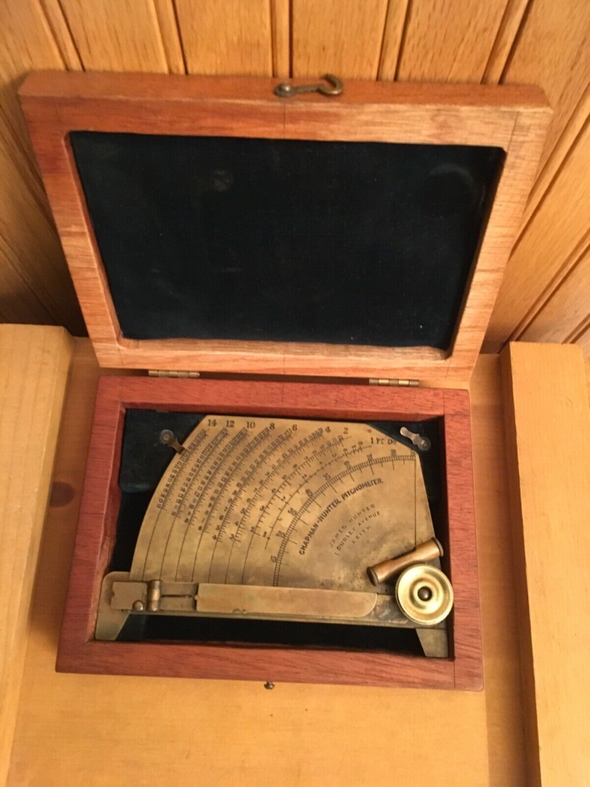 Antique Maritime Pitchometer Chapman - Hunter With Original Wooden Case