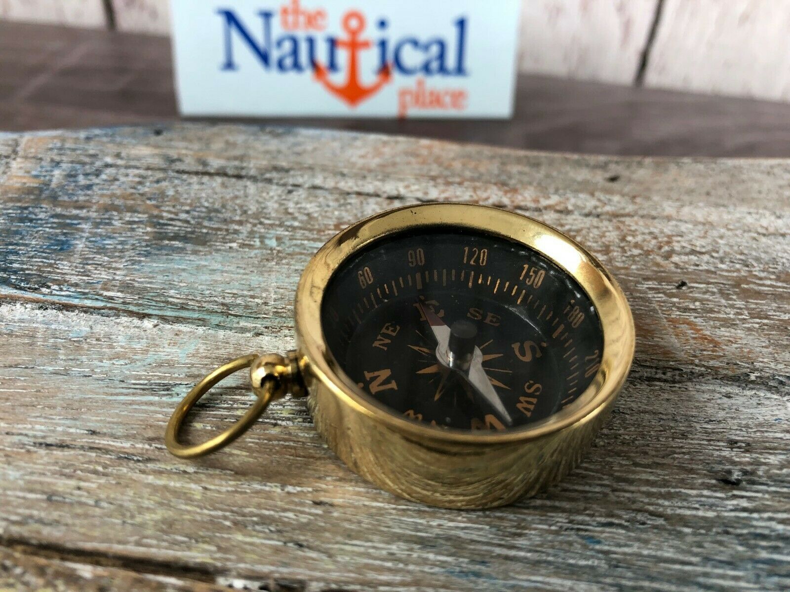 Brass Pocket Compass - Miniature Necklace Pendant - Small Vintage Antique Style