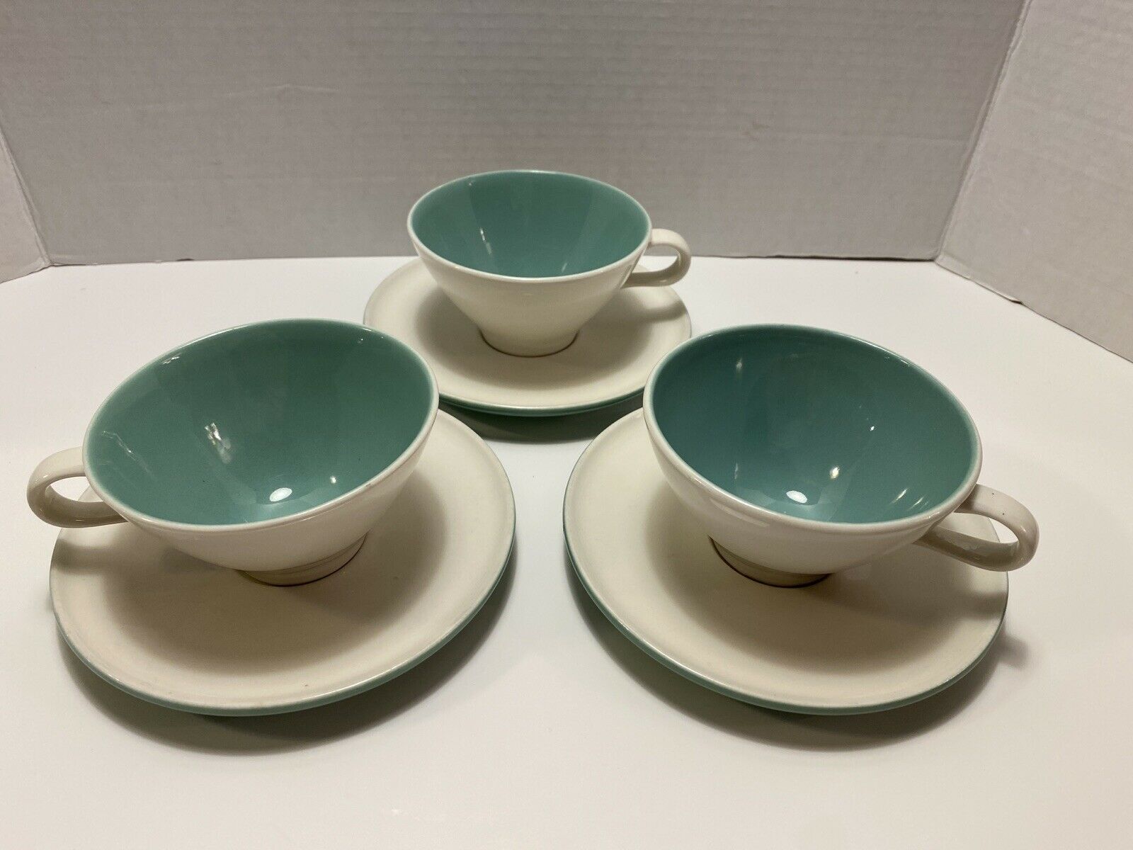 Mid Century Lot Of 3 Informal True China by Ben Seibel Iroquois Cups & Saucers